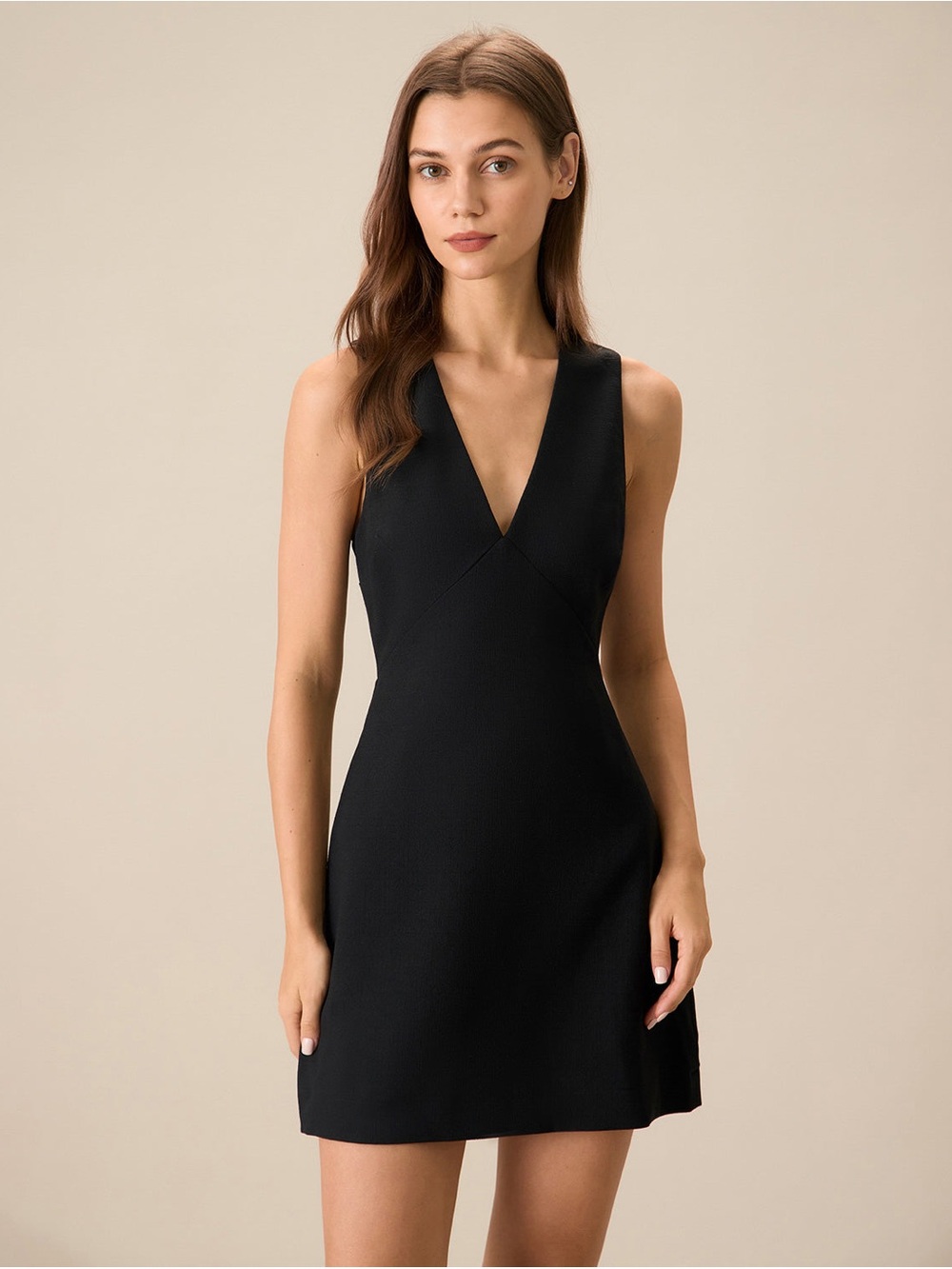 Commense NWT Black V-Neck Mini Dress